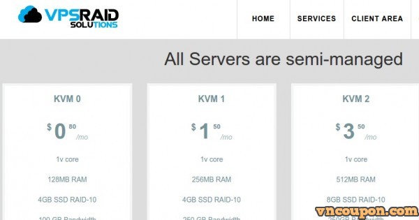 VPSRAID Solutions - KVM SSD VPS - Low price from 6$每年