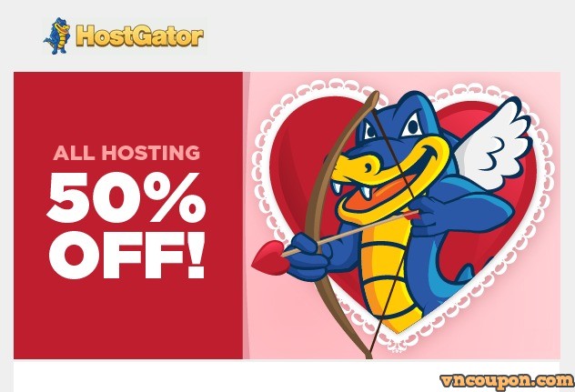 [Valentine’s Day 2015] Hostgator – 优惠50% All New Hosting