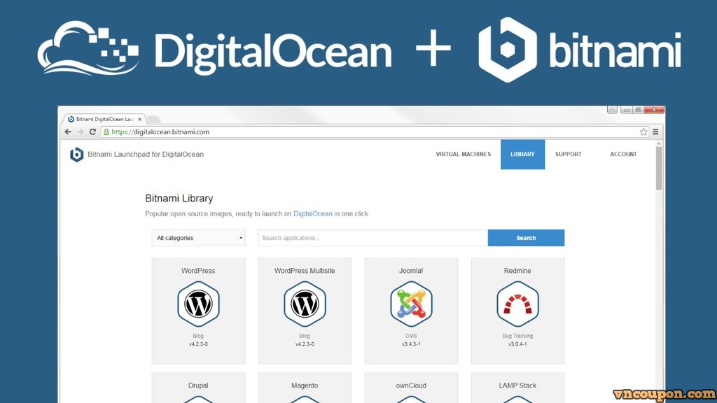 Bitnami Launchpad for DigitalOcean – 免费$20 优惠券 for SSD Cloud VPS