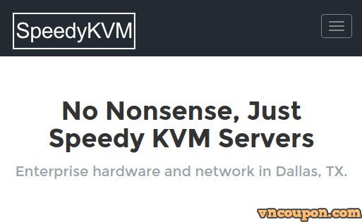 SpeedyKVM - 优惠50% KVM SSD VPS when paid 年付 - Get 优惠50% Vdedicated