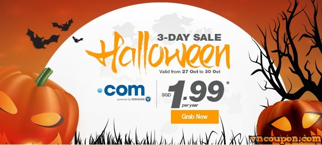 Halloween 2015 域名 优惠码 &折扣 start 最低 $0.99