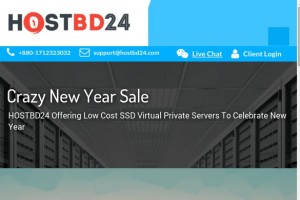 HOSTBD24 – Crazy 提供 VPS 最低 $5每年 – 亚洲优化线路 Network – 免费DDos防护