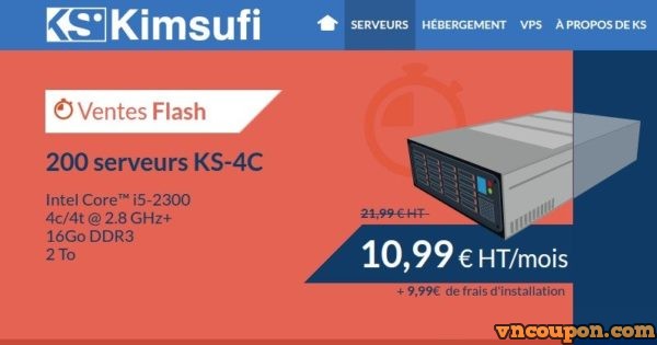 Kimsufi KS-4C - Limited 独服 仅 €10.99每月 - Core i5 CPU/ 16GB RAM/ 2 TB Disk