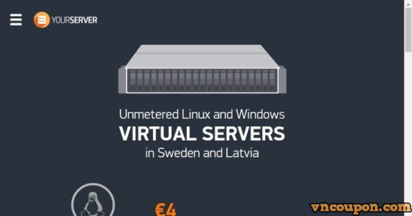 Yourserver.se - SSD VPS Unmetered 流量 最低 $4每月 in Sweden、Latvia
