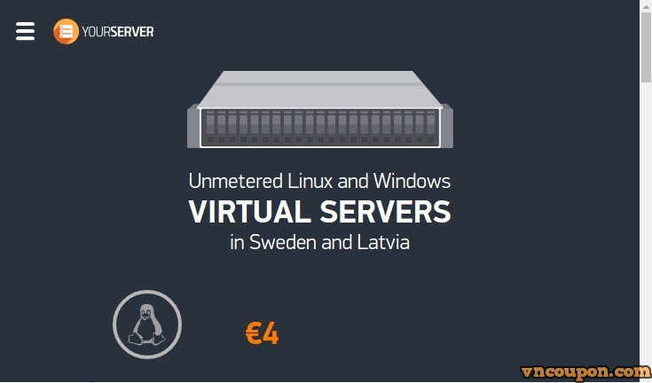 Yourserver.se – SSD VPS Unmetered 流量 最低 $4每月 in Sweden、Latvia