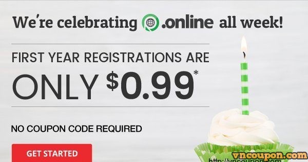 To celebrating the 1-year birthday of the .online TLD - 无限 first-year registrations for just $0.99!