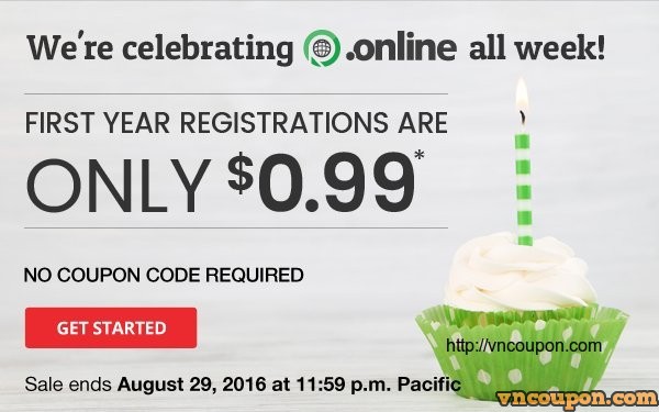 To celebrating the 1-year birthday of the .online TLD – 无限 first-year registrations for just $0.99!