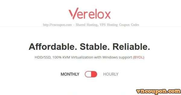 Verelox - 优惠20% 永久 KVM VPS 最低 €2.39每月