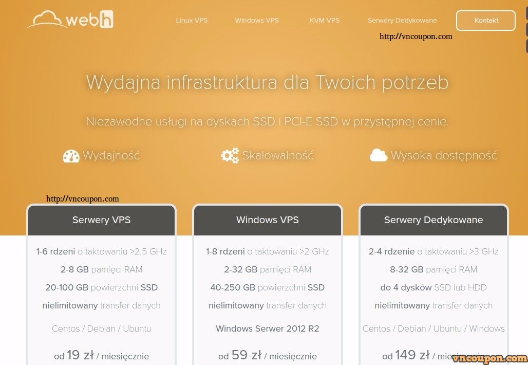 Webh.pl – 特价机 1GB内存KVM VPS in Poland 仅 $35每年
