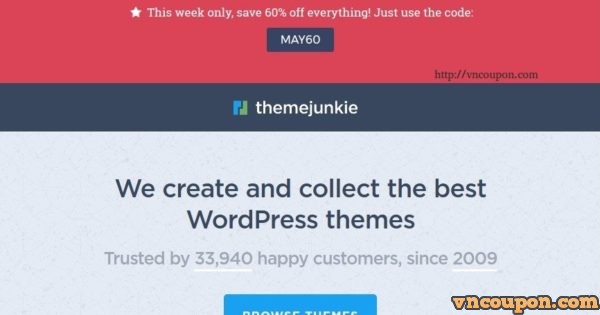 Theme Junkie 优惠券 For Holiday 2017 - 优惠60% All WordPress Themes (Last chance)