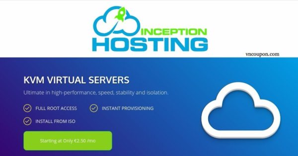 Inception Hosting - 优惠50% Annual UK Pure NVMe SSD KVM 最低 €12 每年 - 48 hours only!