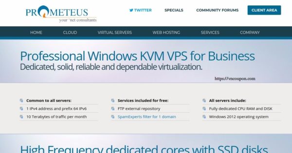 Prometeus - 50% 永久折扣 on Windows VPS