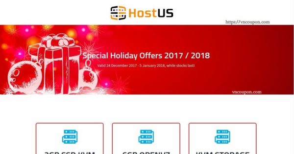 [Christmas Deals 2017] - HostUS 特价机 提供 - biggest sale of the year, while stocks last! OpenVZ, KVM, SSL、More!