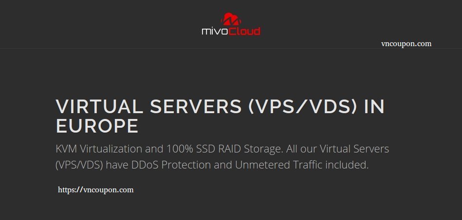 MivoCloud – 云服务器 Promo 最低 €5每月 in Europe