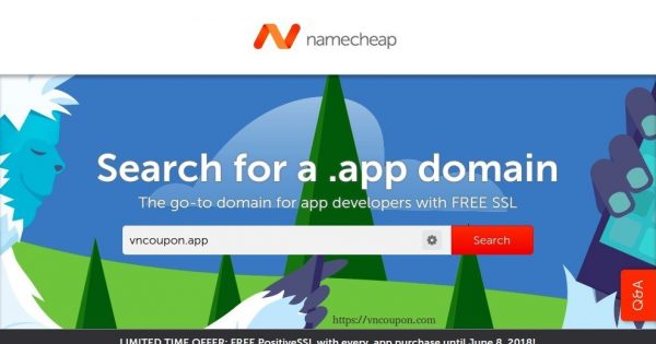 Namecheap - Register your .APP 域名、get a 免费PositiveSSL certificate