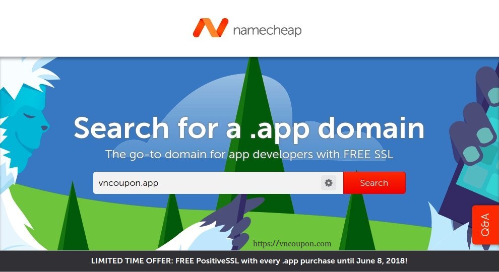 Namecheap – Register your .APP 域名、get a 免费PositiveSSL certificate