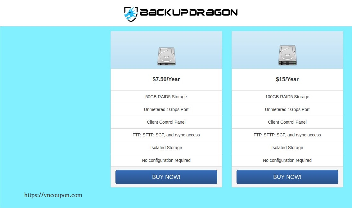 BackupDragon – Budget Backup Services starting at $7.5每年