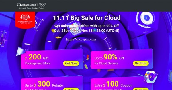 [11.11 Deals] Alibaba - The Biggest Deals of the Year - 最高优惠90% on 云服务器 - 优惠券 Worth 最高$500