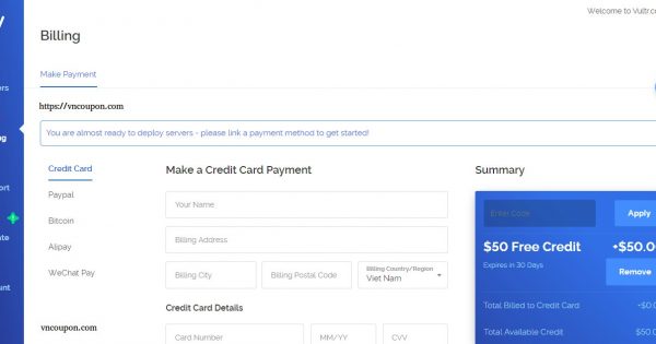 Vultr 优惠信息、礼券 for 一月 2019 – $50 免费Credit 限新客户 – $2.5 Cloud Instance New Plan