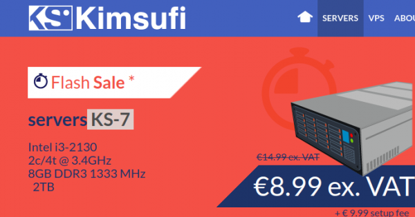 Kimsufi OVH - 特价机 独服 最低 $4.99每月 - [Flash Sale] Server KS-7 仅 €8.99每月