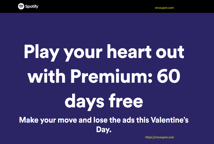[Valentine’s Day 2019] Spotify – Premium 免费for 60 days