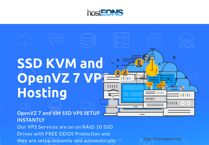 hostEONS – Specical KVM 最低 $18每年 – 免费10Gbps Port