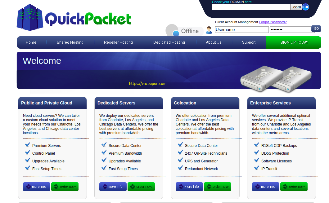 QuickPacket 16th Anniversary – 特价机 独服 Core i3 530/ 8GB RAM/ 2x3TB HDD 仅 $29.99每月