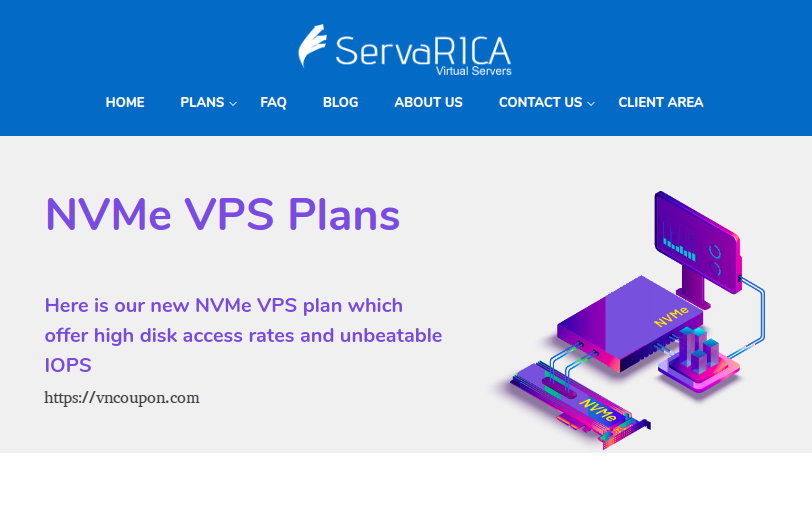 ServaRICA – 6GB内存& 80GB NVMe VPS 仅 $7每月