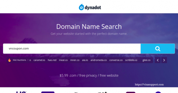 Dynadot 优惠券 & 优惠码 on 四月2020 – Get a .COM for 仅 $5.99, now with 免费privacy!