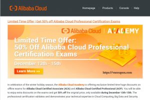 Alibaba Cloud – Get 优惠50% Professional Certification Exams