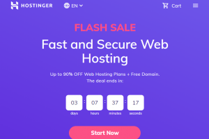 [FLASH SALE] Hostinger – 优惠90% 虚拟主机 仅 $0.80每月 + 免费域名