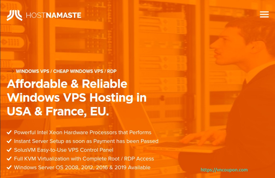 HostNamaste – Cheap 年付 Windows VPS Deals in 4位置