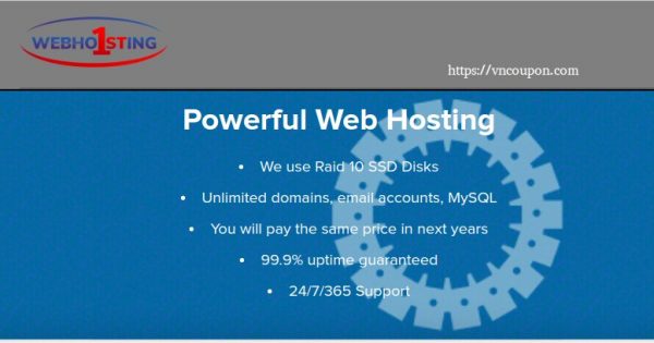 Webhosting1st - 虚拟主机 最低 $10每年 - 优惠30% for 首年