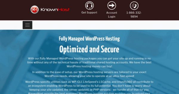 KnownHost - 优惠50% Fully Managed WordPress Hosting