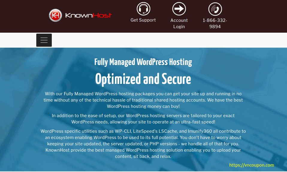 KnownHost – 优惠50% Fully Managed WordPress Hosting