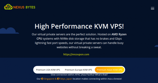 Nexus Bytes - Cheap Ryzen VPS in Singapore / Tokyo,日本 最低 3.2每月 with annual commitment