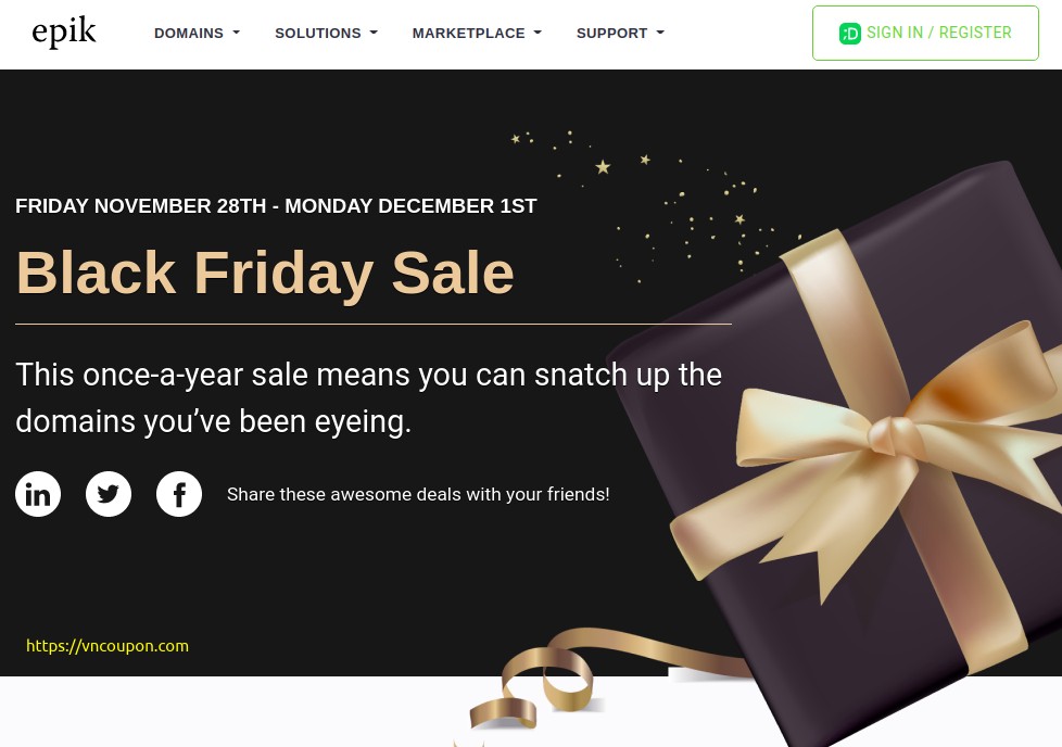 [黑色星期五 2020] Happy Thanksgiving from the Epik Registrar