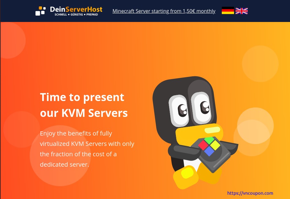 DeinServerHost – Budget IPv6 KVM NVMe VPS 仅 1€每月 & 32GB内存独服 Deal 仅 40€每月