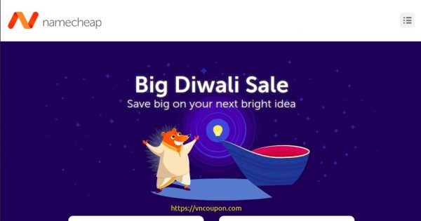 [Big Diwali Sale] Namecheap - 节省 优惠60% on your new .IN this Diwali, plus 续费& 流量 for less