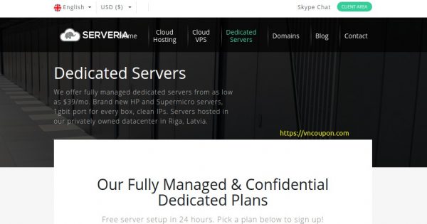 [黑色星期五 2020] Serveria - Fully Managed 独服 Promos 最低 $19每月