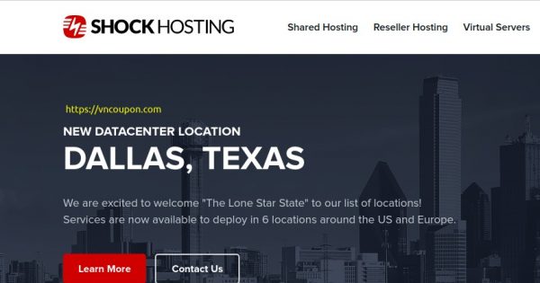 Shock Hosting - 终身优惠65% 独服 最低 $35每月 in Dallas, TX