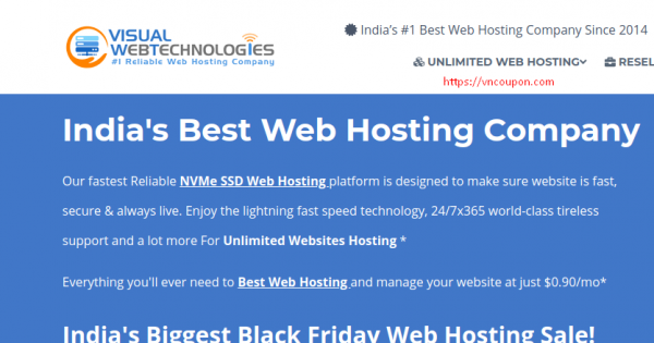 Visual Web Technologies Exclusive 提供 - 优惠65% 虚拟主机 最低 0.75$每月