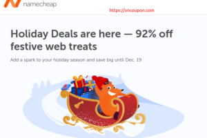 Namecheap Holiday Deals – 最高优惠92% 域名 & Hosting