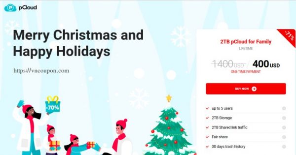 pCloud Holidays Deal – 优惠70% Lifetime Cloud Storage 最低 $400 一次性 Payment