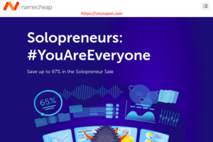 Namecheap Solopreneur Sale – 最高优惠97% 域名 & 优惠62% Hosting