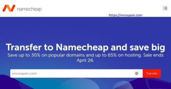 Namecheap 流量 Week Sale – Save 最高30% on popular 域名、最高65% on hosting