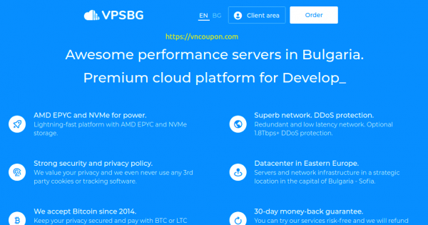 VPSBG - 优惠50% Cloud VPS 最低 €5每月 in Bulgaria