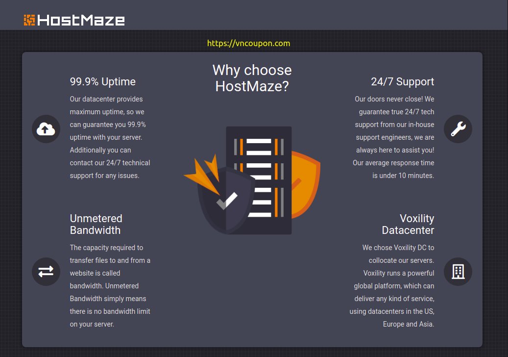 HostMaze – 优惠19% for any new services