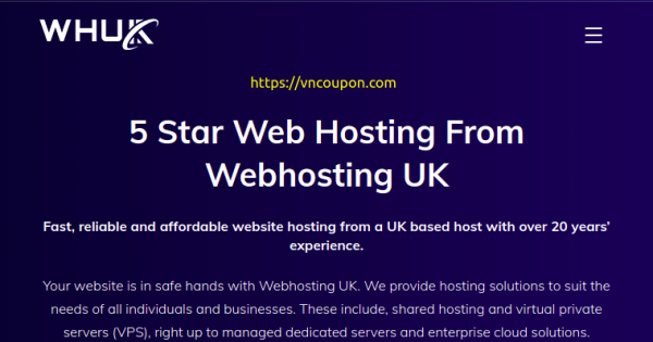 (WHUK) WebHosting UK - 优惠50% All 虚拟主机 on 七月2021