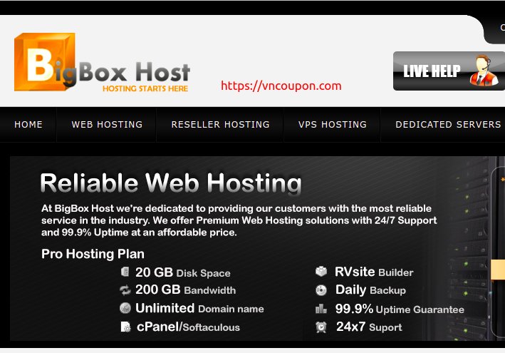 BigBoxHost – 优惠50% on SSD cPanel 虚拟主机@$0.97每月 | 免费SSL | CDN | 域名 & more!